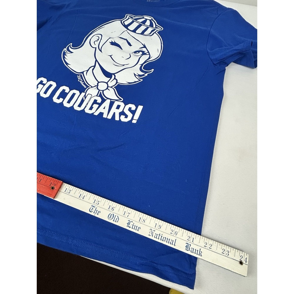 BYU Go Cougars Winking Cougar T-Shirt Lil Johnsons Mens Large Blue Cotton Tee - Picture 9 of 11
